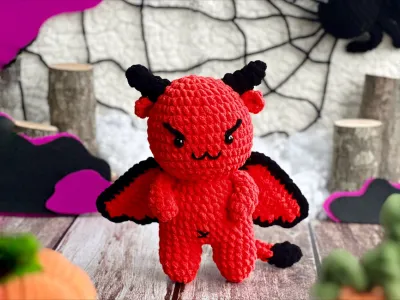 Baphomet Halloween Crochet Pattern, Halloween Devil Decor, Stuffed Animal, Halloween Crochet, Amigurumi Crochet Pattern