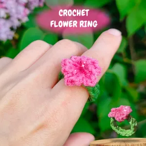 Crochet Tiny Flower Ring Free Pattern + Video Tutorial