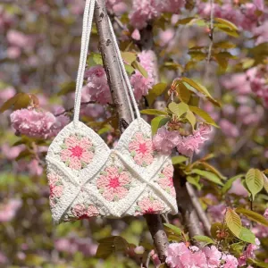 Sakura Flower Granny Square Bag