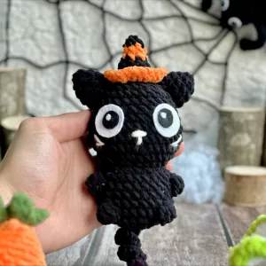 Black Cat Halloween Crochet Pattern, Halloween Crochet Pattern, Halloween Amigurumi Crochet Patterns