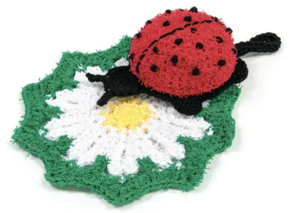 Lady Bug Scrubbie & Daisy Dishcloth