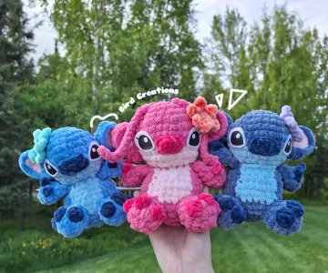 Pink and Blue Alien Crochet pattern