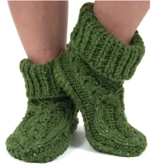 Cabled Knit Slippers