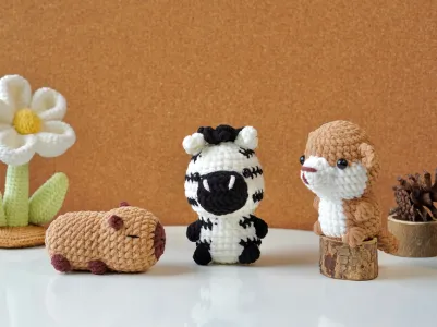 Zoo Animals No Sew Crochet Pattern, No Sew Amigurumi Crochet Patterns, Zebra Crochet Pattern, Otter Pattern, Capybara Pattern
