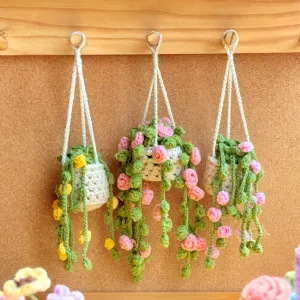 String Of Pearls Crochet Pattern, Hanging Plant Pattern, Flower Basket Hanging Crochet Pattern