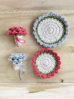 flower bouquet coaster set