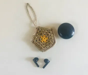 Pentagon AirPod Pouch  Free Crochet Pattern