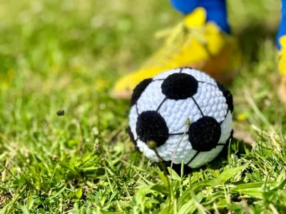 Crochet plush soccer ball amigurumi pattern