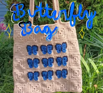 Blue Monarch Butterfly tote bag