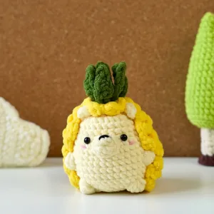 Pineapple Prickle Pal Hedgehog Crochet Pattern, Amigurumi Hedgehog Crochet Patterns, Low Sew Crochet Pattern