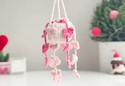 Pothos Car Hanging Pattern, Plant Car Hanging Crochet Pattern, Valentine Crochet Pattern, Car Hanging Crochet Pattern