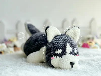 Husky Amigurumi Crochet Pattern, Amigurumi Crochet Pattern, Puppy Crochet Pattern English, Dog Crochet Pattern