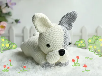 French Bull Dog Amigurumi Crochet Pattern, Amigurumi Crochet Pattern, Puppy Crochet Pattern English, Dog Crochet Pattern