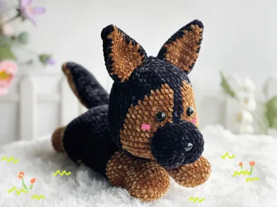 GermanShepherd Crochet Pattern, Amigurumi Crochet Pattern,Puppy Crochet Pattern English, Dog Crochet Pattern