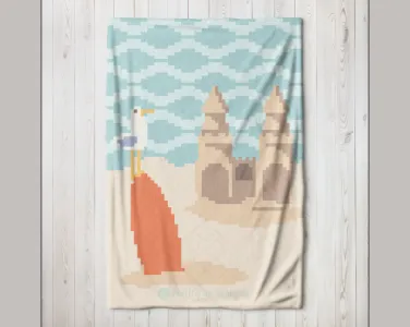 Sandcastles and Surfing C2C Blanket