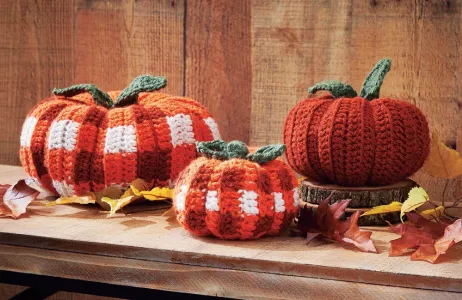 Plaid Pumpkin Trio