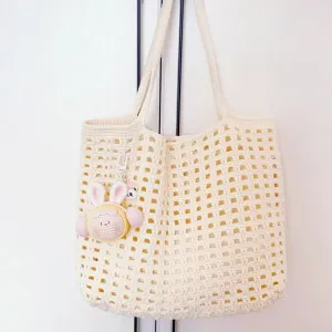 Waffle Grid Tote Bag