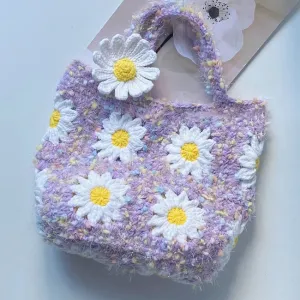 Daisy Flower Granny Square Tote Bag