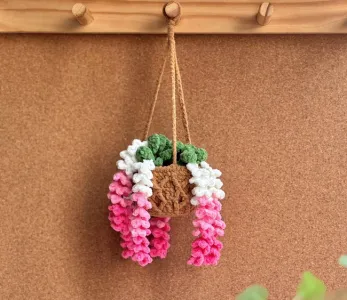 Wisteria Plant Basket Crochet Pattern, Plant Basket Crochet Pattern, Crochet Hanging Plant For Car, Hanging Basket Crochet Pattern(copy)