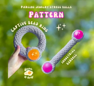 Piercing jewelry STRESS BALLS Patterns (5 different Designs)