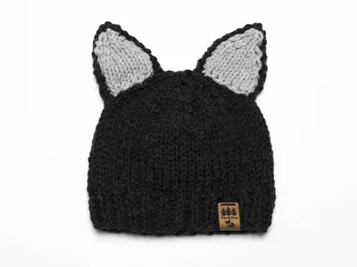 Cat Ears Worsted Weight Hat Beanie Baby Kids Women Men