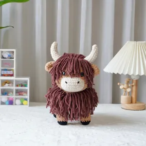 Mini Highland Cow Crochet Pattern, Amigurumi Crochet Pattern, Highland Cow Stuffed Plush Pattern, PDF Crochet Pattern