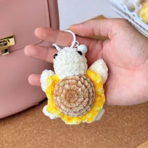 Sunflower Turtle Keychain Crochet Pattern, Crochet Amigurumi, Amigurumi Turtle Keychain, Turtle Crochet Patterns, Easy Pattern