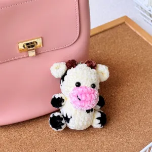 Cow Amigurumi Keychain Crochet Pattern, Crochet Amigurumi, Amigurumi Keychain, Stuffed Animal Doll Tutorial, Easy Pattern