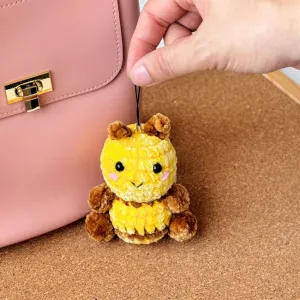 Bee Amigurumi Keychain Crochet Pattern, Crochet Amigurumi, Amigurumi Keychain, Stuffed Animal Doll Tutorial, Easy Pattern