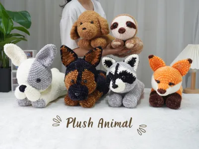 Amigurumi Crochet Pattern, Poodle Crochet, French Bull Dog Crochet, German Shepherd Dog Crochet, Fox Crochet Pattern, Sloth Pattern