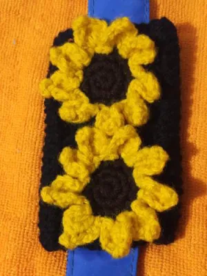 Sunflower Granny's Square Seatbelt Cover