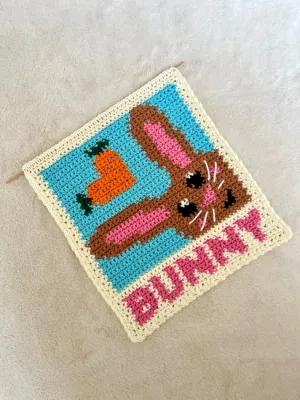 Cute Bunny Rabbit Crochet Tapestry Pattern