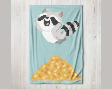 It\'s Fall Y\'all Raccoon C2C Blanket