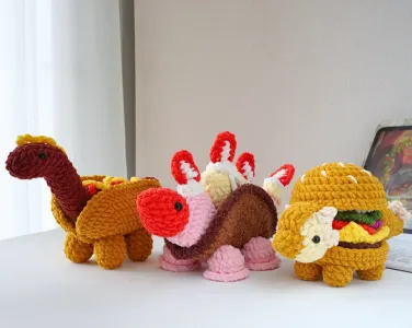 Dino Snack Trio Crochet Pattern