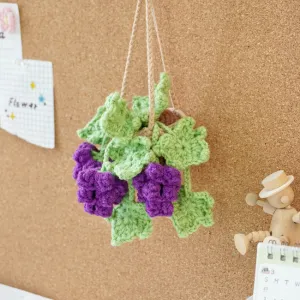 Grape Basket Crochet Pattern, Plant Crochet Pattern, Hanging Plant Pattern, Flower Basket Hanging Crochet, Car Hanging Crochet Pattern