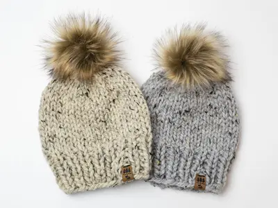 Solid Winter Pompom Hat