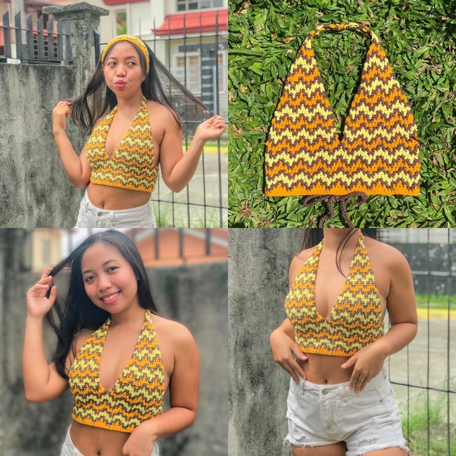 Crochet halter top pattern with free video  Crochet bra top pattern, Crochet  halter top pattern, Crochet crop top pattern