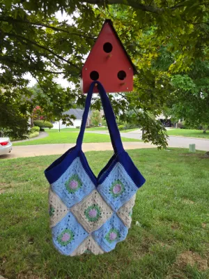 Impatiens Granny Square Tote Bag