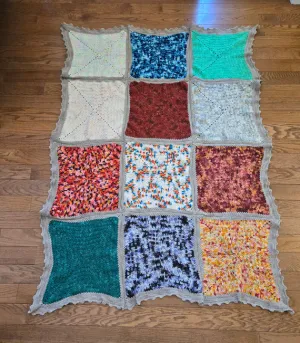 Solid Spike Stitch Granny Square Blanket