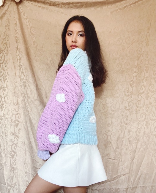 Colorblock Cloud Crochet Sweater: Crochet pattern