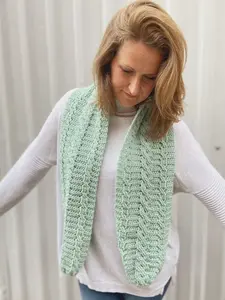 Modern Mint Cable Crochet Scarf