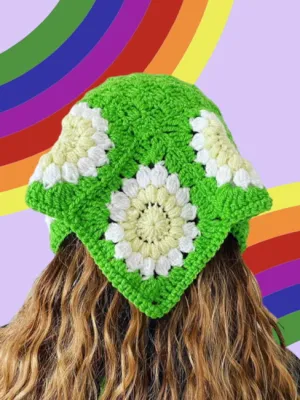 DAISY CROCHET BANDANA HEADSCARF