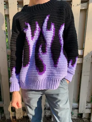 on fire sweater