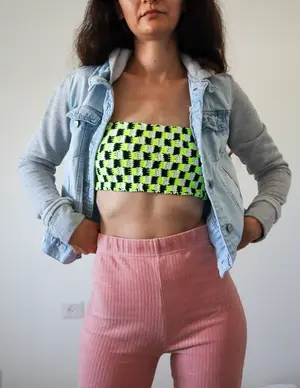 Checker Tube Top