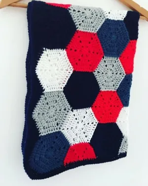 HEXAGON GEOMETRIC CROCHET BLANKET