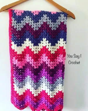 GRANNY CHEVRON CROCHET BLANKET