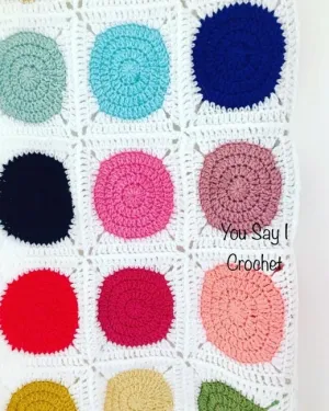 CIRCLE IN A SQUARE CROCHET BLANKET