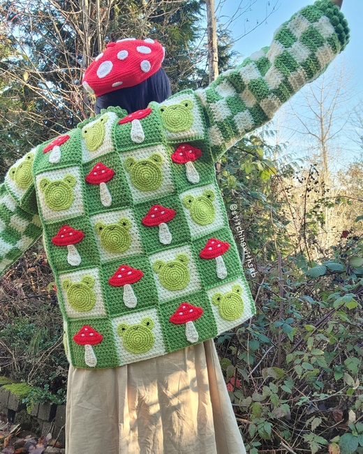 Mushroom Granny Square Crochet Pattern 