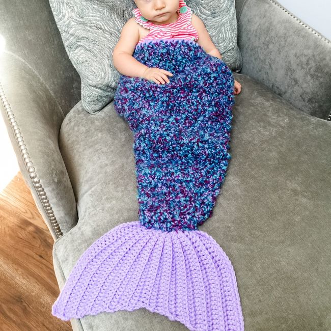 Bulky Quick Mermaid Blanket Crochet pattern Ribblr