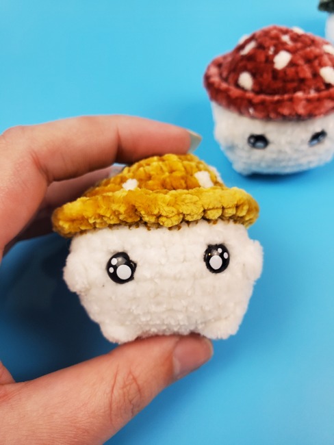 MINI Emotional Support Mushroom Boy, Crochet Cute Snuggly Mushroom Boy